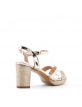 Mix-materials heeled sandal 