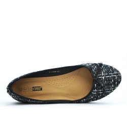 Ballerine grande taille noire à nœud