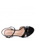 Mix-materials heeled sandal 