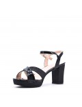 Mix-materials heeled sandal 