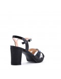 Mix-materials heeled sandal 