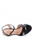 Mix-materials heeled sandal 