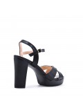 Mix-materials heeled sandal 