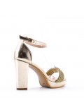 Mix-materials heeled sandal 