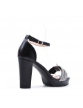 Mix-materials heeled sandal 