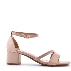 Faux leather heeled sandal