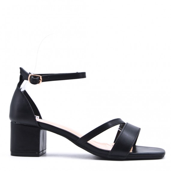 Faux leather heeled sandal