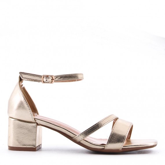 Faux leather heeled sandal