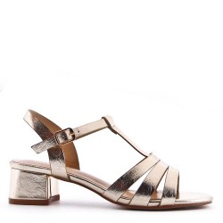 Faux leather heeled sandal