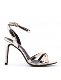 Faux leather heeled sandal