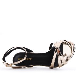 Faux leather heeled sandal