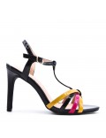 Faux leather heeled sandal