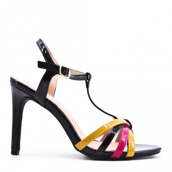 Faux leather heeled sandal