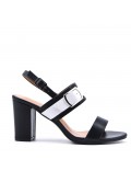 Faux leather heeled sandal