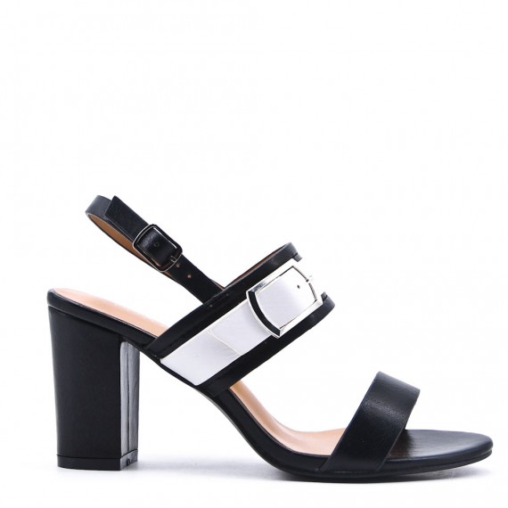 Faux leather heeled sandal