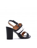 Faux leather heeled sandal