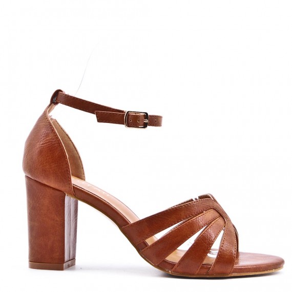 Faux leather heeled sandal