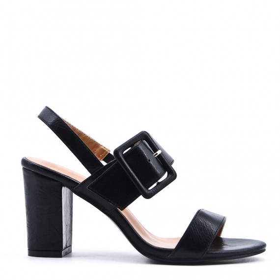 Faux leather heeled sandal