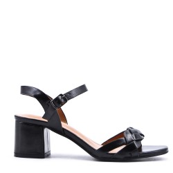 Faux leather heeled sandal