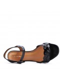 Faux leather heeled sandal