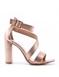 Faux leather heeled sandal