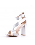 Faux leather heeled sandal