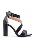 Faux leather heeled sandal