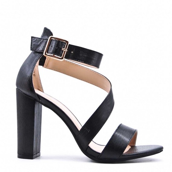 Faux leather heeled sandal