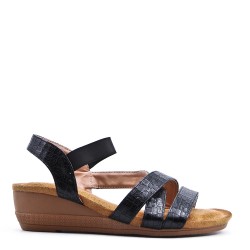 Faux leather heeled sandal