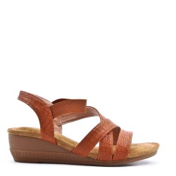 Faux leather heeled sandal