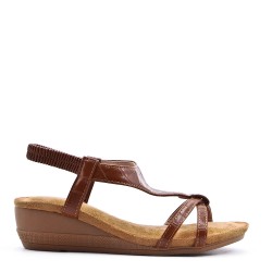 Faux leather heeled sandal