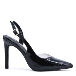 Faux leather heeled sandal