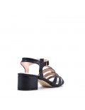 Large Size 38-43 - Heeled faux leather sandal