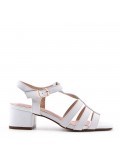 Large Size 38-43 - Heeled faux leather sandal