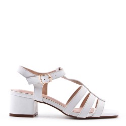 Large Size 38-43 - Heeled faux leather sandal