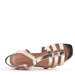 Large Size 38-43 - Heeled faux leather sandal