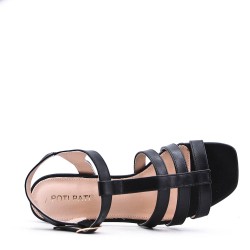 Faux leather heeled sandal