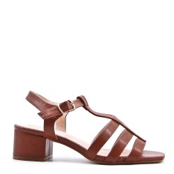 Faux leather heeled sandal