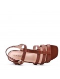 Faux leather heeled sandal