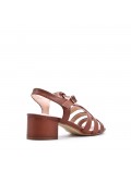 Faux leather heeled sandal