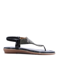 Flat sandals in faux leather for women