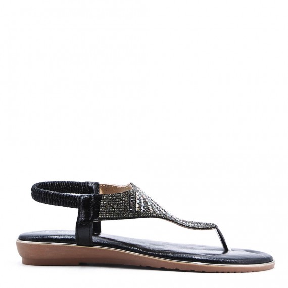 Flat sandals in faux leather for women