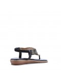 Flat sandals in faux leather for women