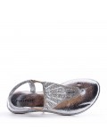 Flat sandals in faux leather for women