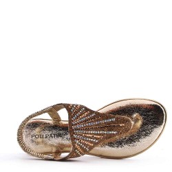 Flat sandals in faux leather for women