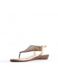 Flat sandals in faux leather for women