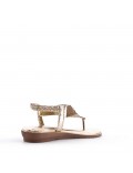 Flat sandals in faux leather for women