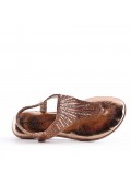 Flat sandals in faux leather for women