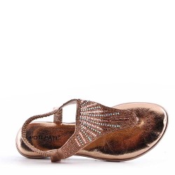 Flat sandals in faux leather for women