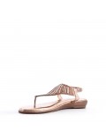 Flat sandals in faux leather for women